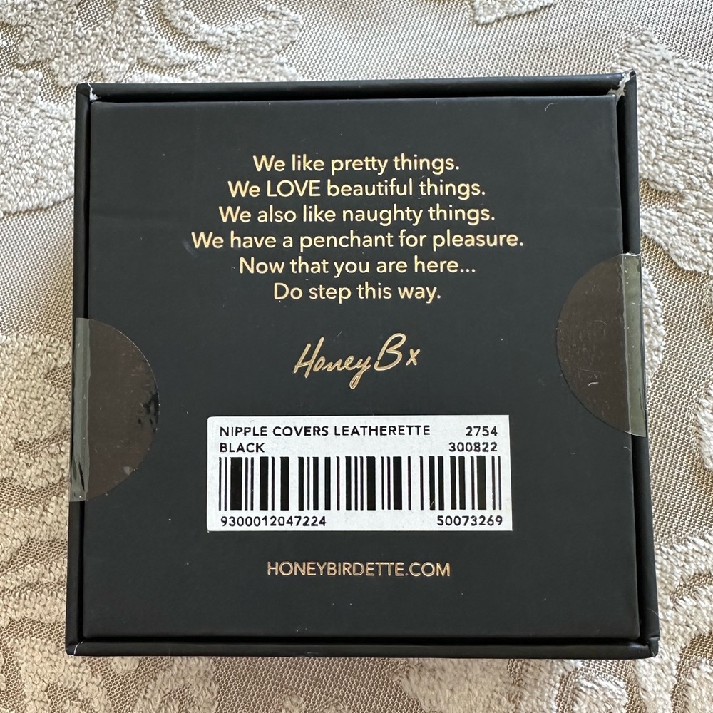 NWT Honey Birdette Black Leather Pasties - Picture 3 of 4